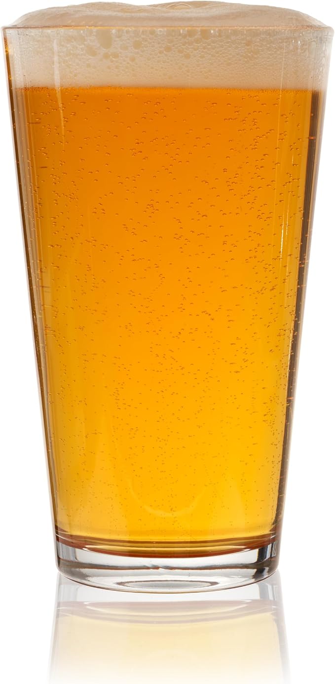 True Stackable Beer Glasses, Pint Glasses for Beers, Water, Iced Coffee, Cocktails, Game Night, Beer Gifts for Men, BBQ Outdoor Party, Home Bar Accessories, Kitchen Glassware, 16 oz, Set of 6 - Image 8
