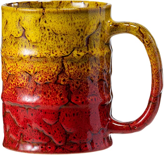 Coffee Mug,20 Oz Coffee Cups Ceramic Tea Cup Large Coffee Mug for Office and Home - Dishwasher and Microwave Safe Novelty Coffee Mug(1,Yellow and Red) by LGQ