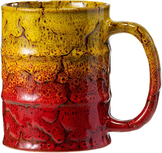 Coffee Mug,20 Oz Coffee Cups Ceramic Tea Cup Large Coffee Mug for Office and Home - Dishwasher and Microwave Safe Novelty Coffee Mug(1,Yellow and Red) by LGQ