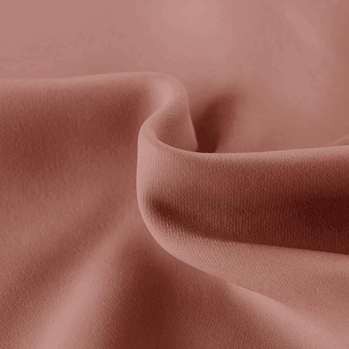 Hiasan Valance Curtains for Kitchen Blackout Thermal Insulated Solid Window Curtain Valance, Dusty Rose, 52 x 18 Inches, 1 Panel - Image 3
