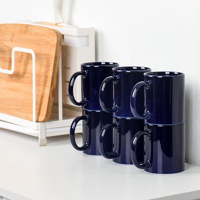 BYCNZB 12oz coffee mug set of 6 Coffee Mugs for Coffee, Tea, Cocoa, Milk（cobalto） - Image 4