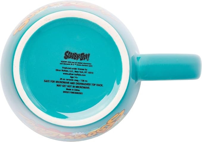 Silver Buffalo Scooby Doo Group Mystery Machine Flowers, Ceramic Mug, 25oz | Jumbo Curved, 0.74 Liters - Image 4