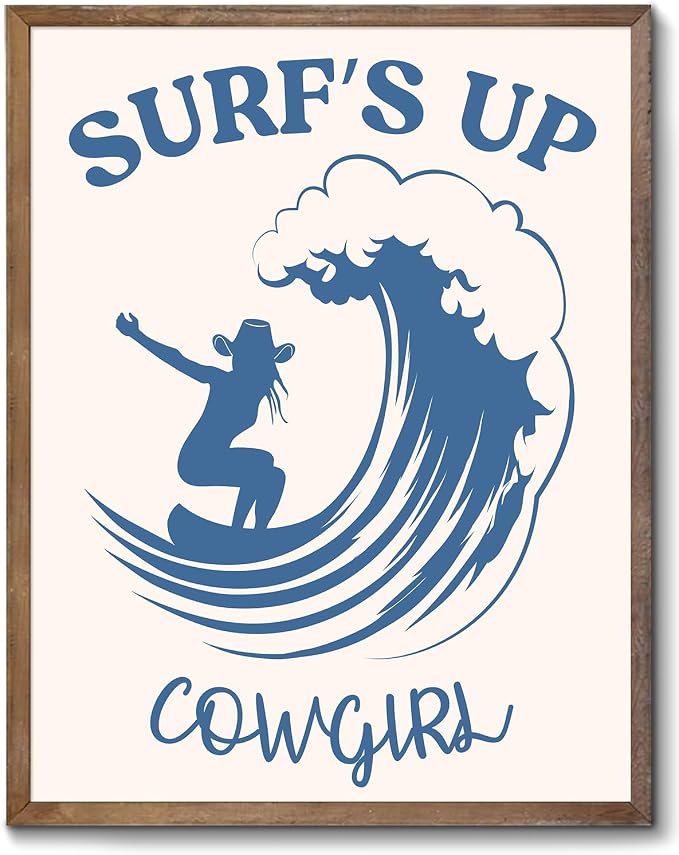 XOCUUI Coastal Cowgirl Wall Art,Coquette Blue Cowgirl Boots Posters，Blue Beachy Cowgirl Room Decor,Preppy Aesthetic Pictures Prints for Teen Girl Dorm Apartment Decoration 8x10 (Unframed) by XOCUUI