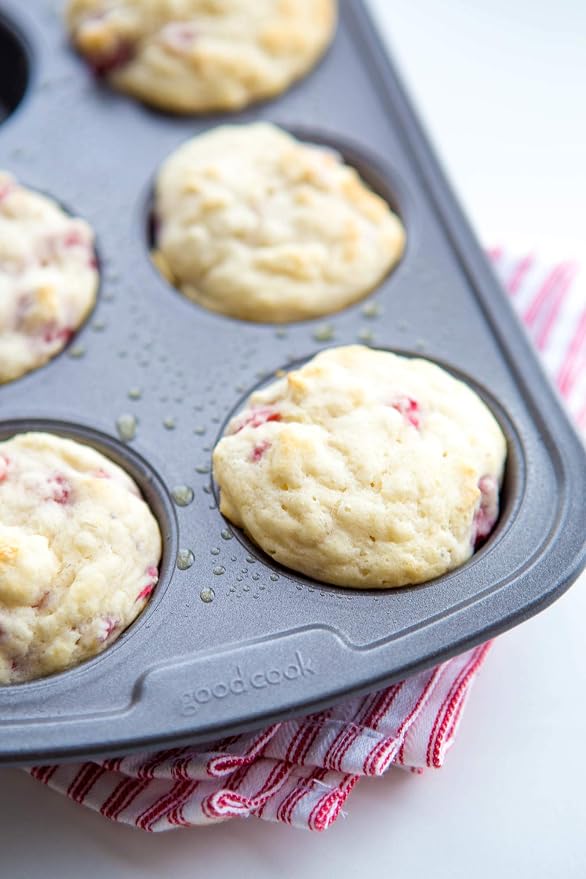 GoodCook Everyday Muffin Pan Nonstick Warp-Resistant Carbon Steel Construction, 6-Cup, Gray - Image 4