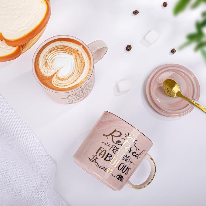 Retirement Gift for Woman 2026 - Retirement Gifts for Women, Coworker Leaving, Farewell, Going Away, Goodbye Gifts, Retired Free And Fabulous -14oz Pink Marble Coffee Mug, Gift Box | Coworker Leaving, Farewell, Going Away, Goodbye Gifts, Retired Free A... - Image 7