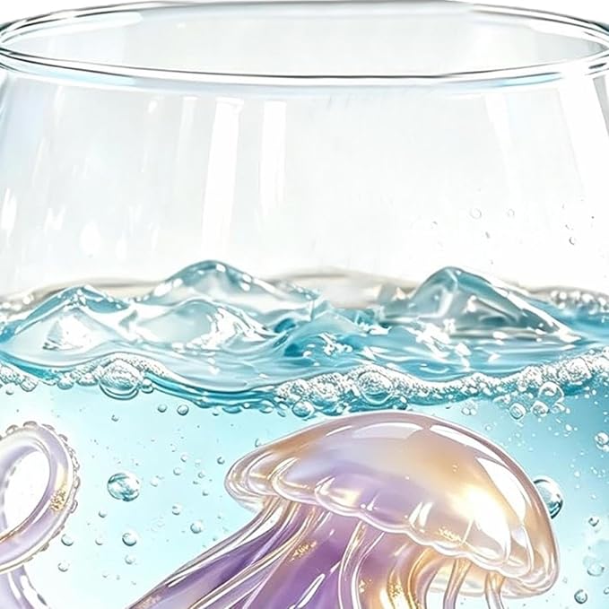Drinking Glasses 350ml, Glassware, Marine Animal Themed Bar Glasses | Cocktail Glasses for Milk Ice Water Juice Tea Beer Mother Dad Wife - Image 9