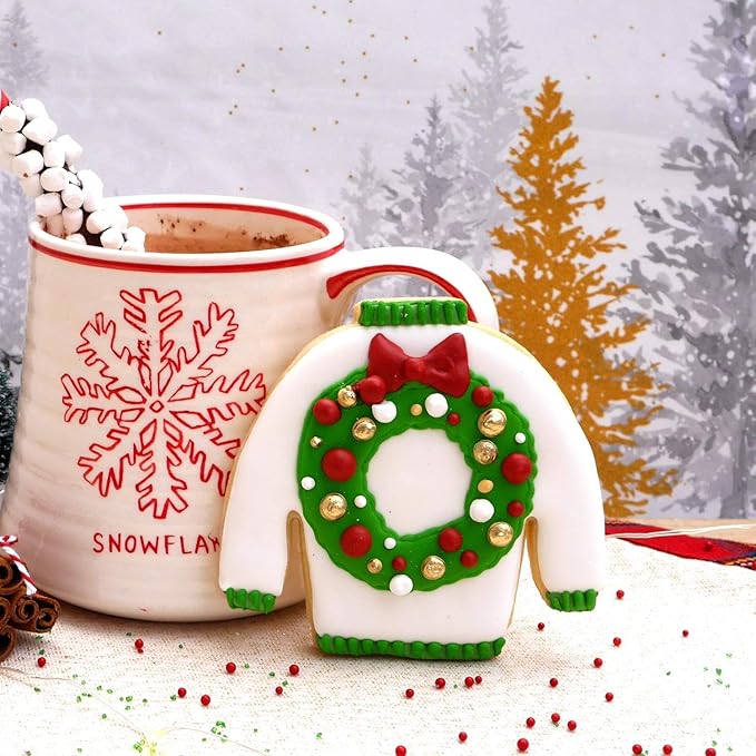 Ugly Christmas Sweater Cookie Cutter, Premium Food Grade Stainless Steel, Dishwasher Safe (Christmas Sweater 2 Piece)