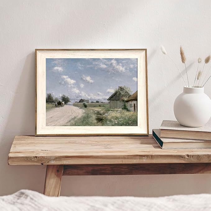 XOCUUI Vintage Cottage Wall Art, Landscape Wall Art Prints, Old Cottages Countryside Landscape Decor, 8" X 10" Unframed Canvas Prints Decorations for Living Room Home Farmhouse Bathroom Decor - Image 6