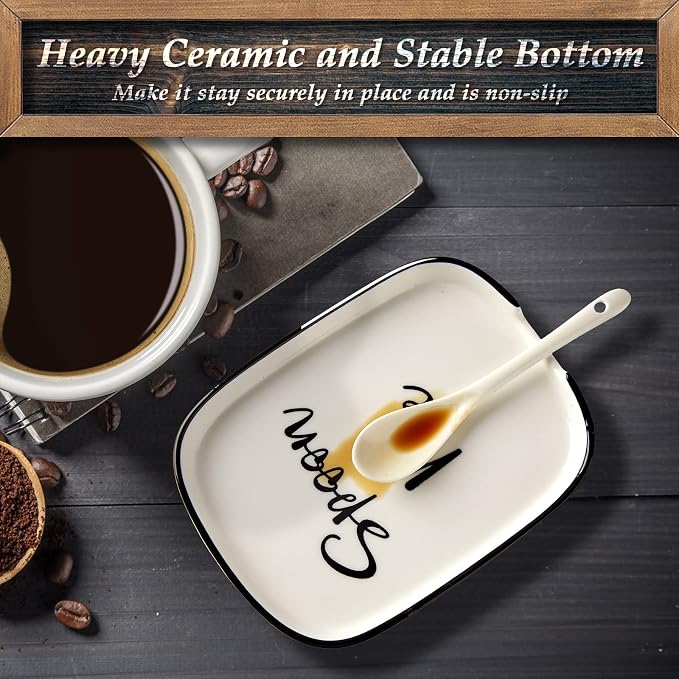 Ceramic Spoon Rest for Stove Top, Large Spoon Holder for Kitchen Counter, Coffee Spoon Rest, Heat-Resistant Cooking Utensil Rest, Modern Kitchen Decor, Set of 2 - Image 5