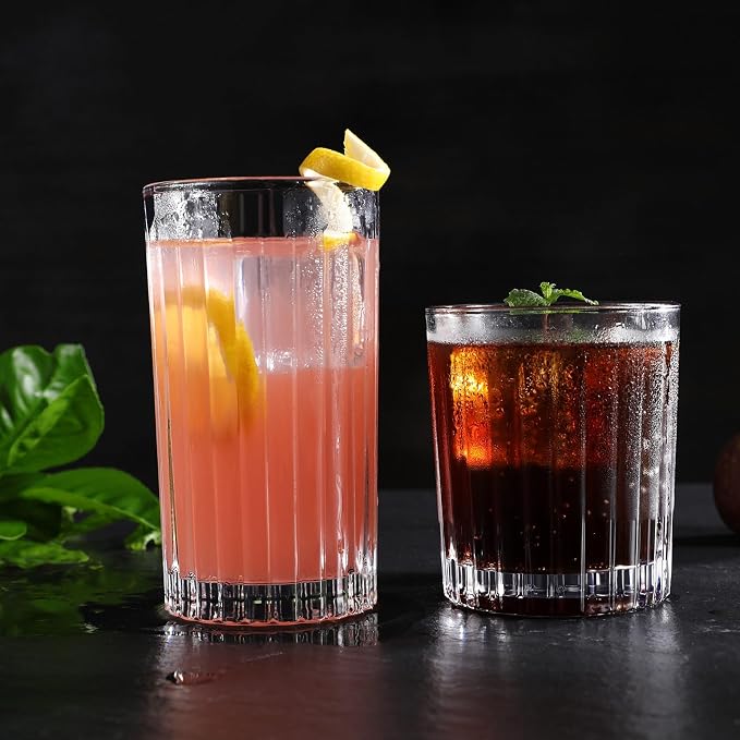 Royalrose Premium VertiLine 10 oz Whiskey Glasses Set of 6 (Short glasses) | Lowball Glasses Set. Lead-Free Crystal Drinking Glasses. Water Glasses, Mojito Glass Cups, and Mixed Drink Cocktail Glass Set - Image 7