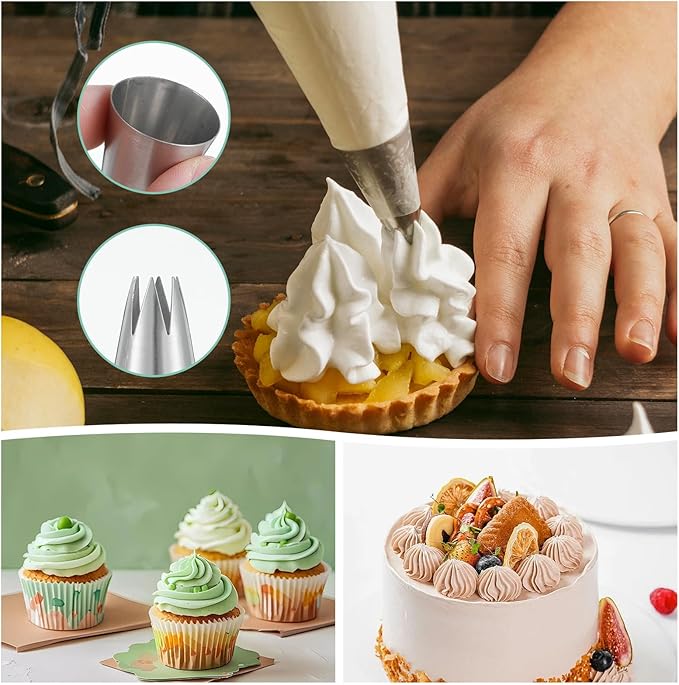 5Pcs 1M Cake Piping Tips, Cake Decorating Tips Seamless Icing Tipss Cupcake Piping Tipss Baking Tools for DIY Art