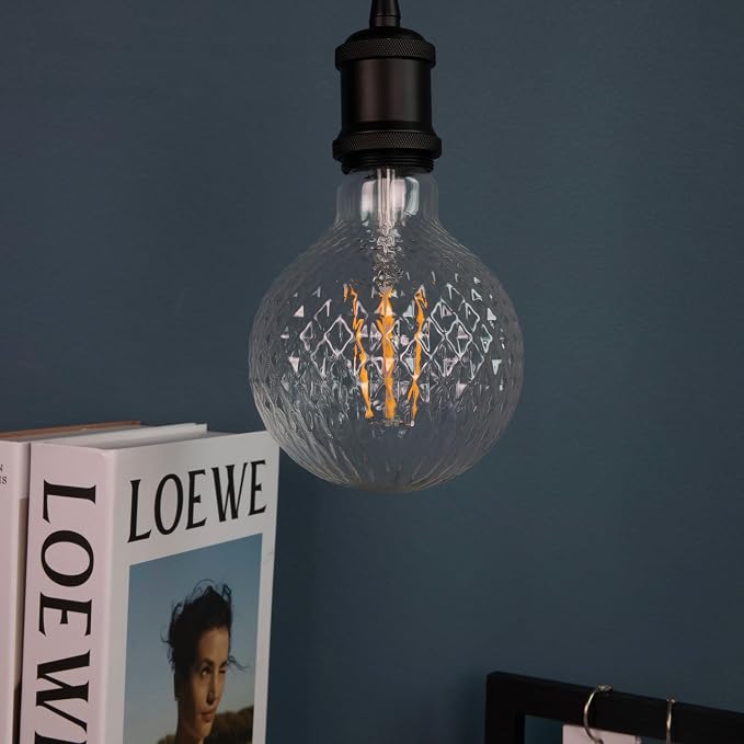 G125 Pineapple Faceted LED Bulb,4W Dimmable E26 Clear Crystal,1 Pack | Vintage Decorative Large Globe Bulb, Gentle Ambient Light, Dim, Ideal For Hotel, Living Room & Commercial Space Decoration - Image 8