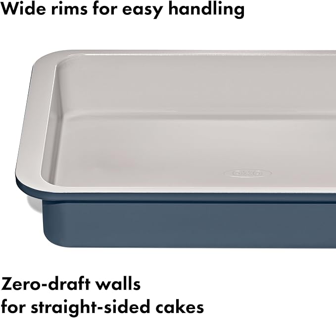 OXO Good Grips Non-Stick Pro Ceramic Coated Metal Bakeware 9” x 13” Cake Pan – Storm Blue - Image 5