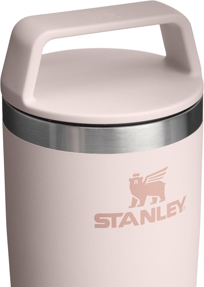 STANLEY Cafe To Go Travel Mug 20 oz | Leakproof Two-Part Drink Through Lid | Tumbler Cup for Coffee, Tea and Drinks | Insulated Stainless Steel Coffee Mug | BPA-Free | Rose Quartz - Image 5