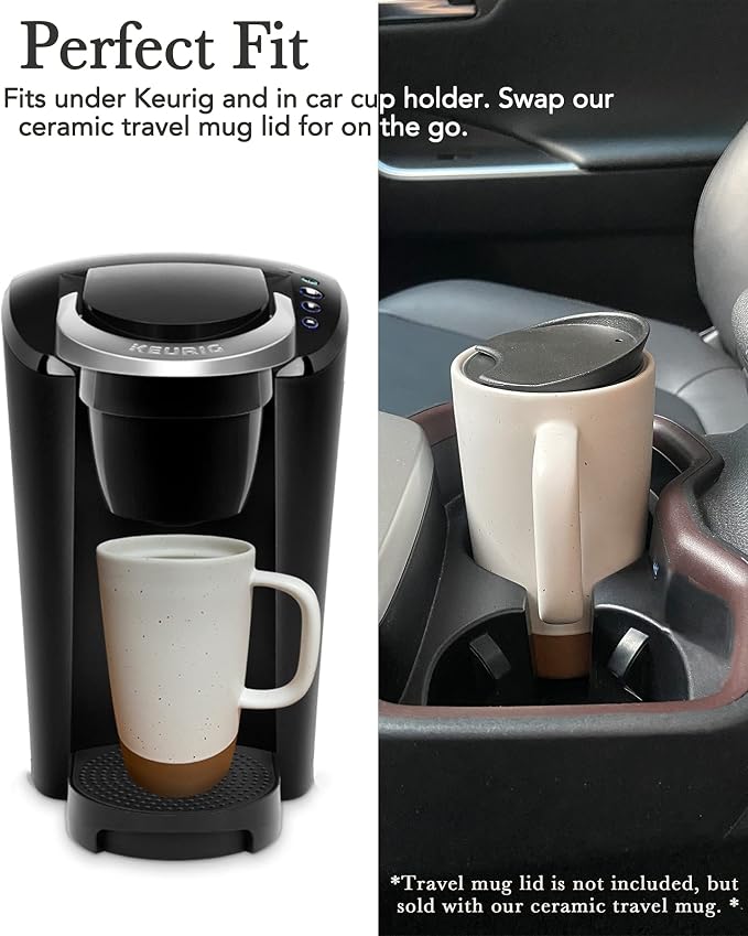 Mora Ceramics Large Tea Mug with Loose Leaf Infuser and Ceramic Lid, 18 oz, Portable, Microwave and Dishwasher Safe, Tall Coffee Cup - Rustic Matte Ceramic Glaze, Modern Herbal Tea Strainer, Merlot - Image 9