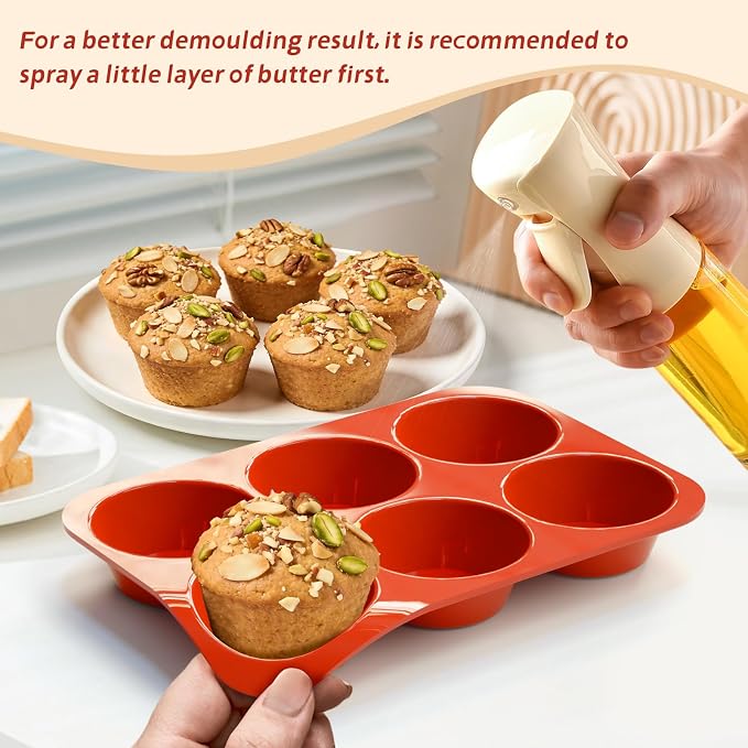 SINBEE Silicone Muffin Pans for Baking - 3 Pack Silicone Molds 6 Cups Nonstick Cupcake Pan for Baking BPA Free Cake Pop Mold Egg Muffins | BPA Free, Cake Pop Mold, Egg Muffins - Image 4