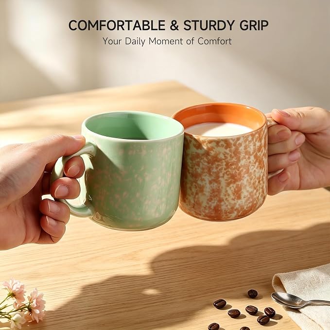 MONITO 12 OZ Coffee Mugs Set of 4, Modern Ceramic Coffee Mugs Set with handle for Tea/Latte/Cappuccino/Milk/Cocoa - Image 4