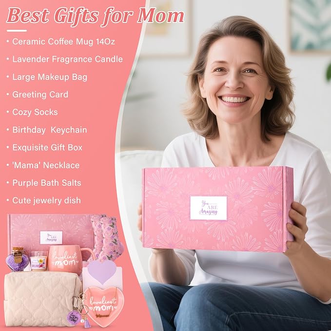 Mom Birthday Gifts for Mom from Daughter Son - Funny Mothers Day Birthday Gifts Ideas for New Moms Mother - 14Oz Ceramic Coffee Mug, Heart-Shaped Jewelry Dish, Gift Boxed Set, 10pcs - Best Moms Gift - Image 2
