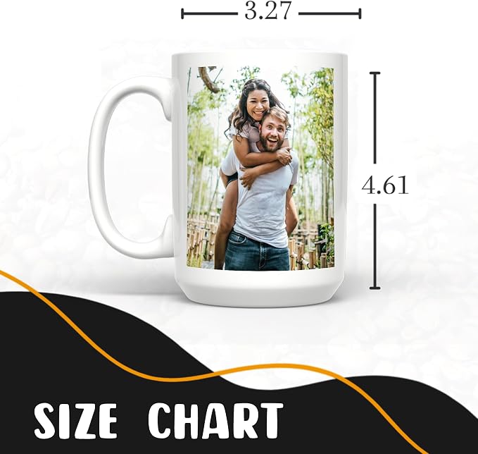 Personalized Coffee Mug 15 Oz, Custom Picture Text or Logo Ceramic Mug, Customized Gift for Men & Women, Taza Personalizada with Photo and Words, Customizable Large Tea Cup | White - Image 6