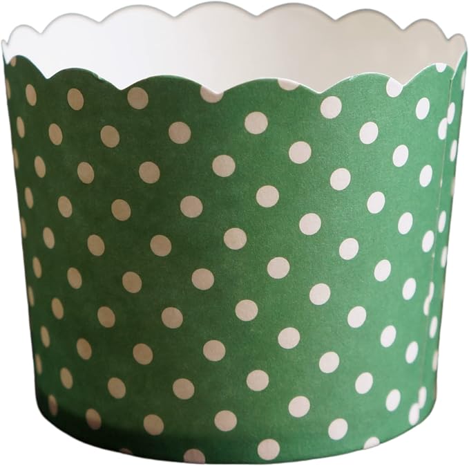 Paper Baking Cups (Polka Dots), Greaseproof Disposable Cupcake Liners (Green, Large Cups (50-Pack)) - Image 2