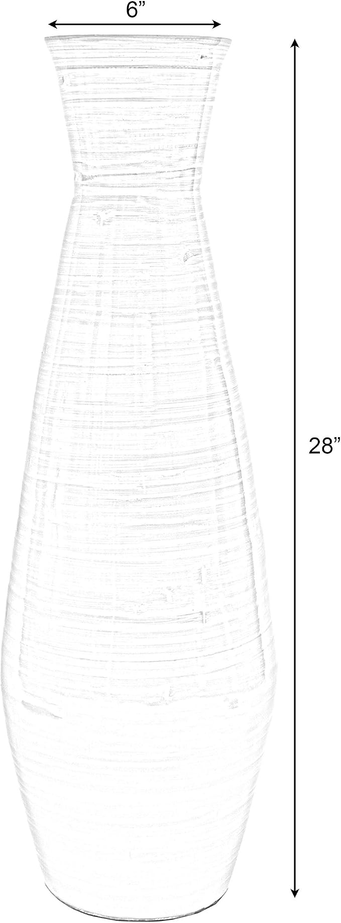 Uniquewise 28" Classic Bamboo Floor Vase Handmade, for Dining, Living Room, Entryway, Fill Up with Dried Branches Or Flowers, Glossy Purple - Image 4