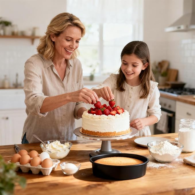 Beasea Round Cake Pans, 3 Pack 10 Inch Nonstick Carbon Steel Round Cake Pan with Removable Bottom, Baking Mold Tin for Cheesecake - Image 7
