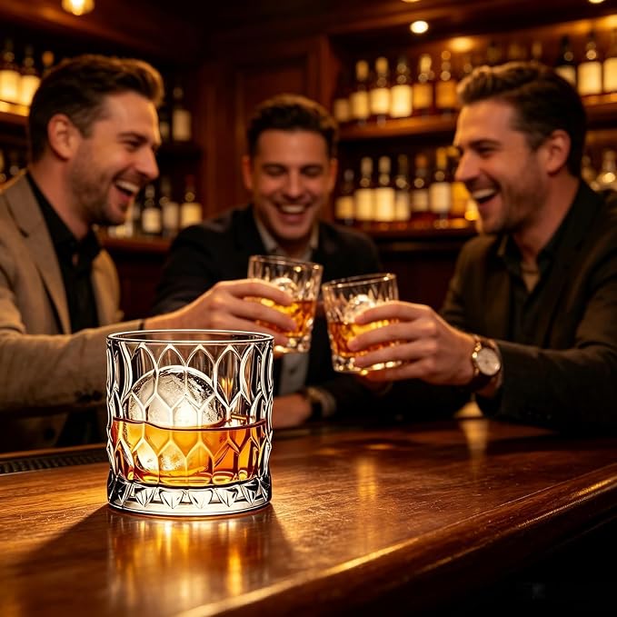 Large Whiskey Glasses 17 oz, Gifts for Men Large Crystal Old Fashioned Tumblers with Heavy Base, Unique Diamond Pattern Glassware Set for Bourbon Scotch Drinks, 500ml 1-Pcs - Image 6