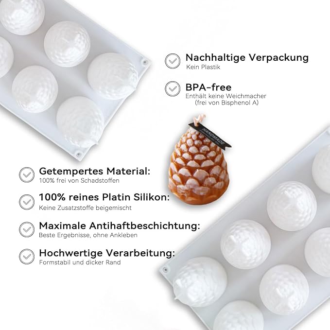 1 Pcs Christmas Silicone Molds Christmas Pinecone Chocolate Molds for Chocolate Making Mold 3D Soap Candle Candy Craft Ice Cream Mousse Ornament Silicone Mold DIY Xmas Gift Home Decor