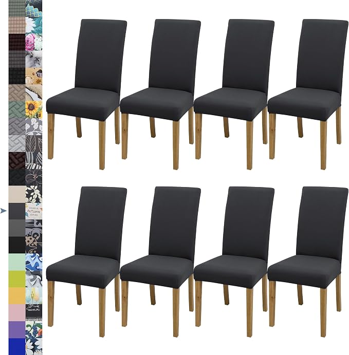 Dining Chair Covers, Stretch Seat Covers, Washable Furniture Protector | Washable, Stretch Fit, Soft, Non Slip, Dining Chair Covers, Seat Protector, Furniture Protector by BIETYONE