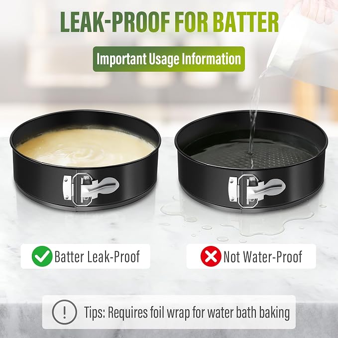 Vakoo 10 Inch Springform Pan - Nonstick, Leakproof Cheesecake Pan for Baking, Easy Release, No Parchment Paper Needed - Image 7