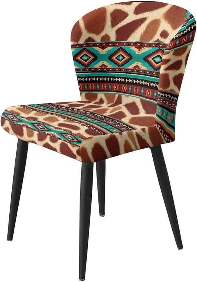 Aztec Cow Bar Stool Seat Covers, Washable Removable Bar Stool Chair Covers Counter Height Chairs Covers Swivel Barstool Covers Daily Decor - Image 3