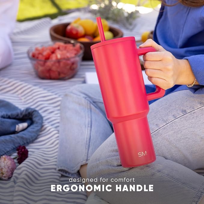 Simple Modern Halloween Tumbler with Handle | 40oz | Spiderweb | Trek Tumbler, Travel Mug | Insulated Water Bottle, Cupholder Friendly, Stainless Steel Cup, Spiderwebs - Image 11