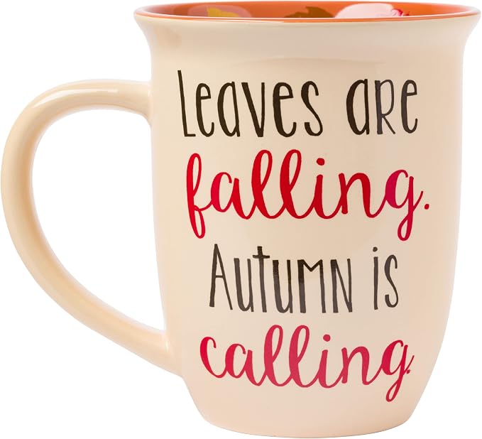 Silver Buffalo Peanuts Snoopy Fall Leaf, Wide Rim Ceramic Mug, 16oz | Leaves are Falling, Autumn is Calling, 0.47 Liters - Image 2