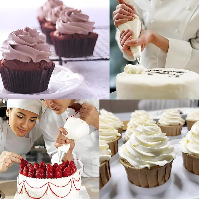 5 PCS Cake Piping Tips Set, Cake Decorating Tips for Buttercream, Icing, DIY Cupcake Baking (1M, 2D, 1A, 6B, D42)