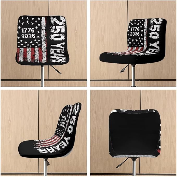 American Flag Bar Stool Covers 250th Anniversary Patriotic Elastic Stretchable High Mid Low Stool Chair Cover for Party Kitchen Club Machine Washable - Image 6