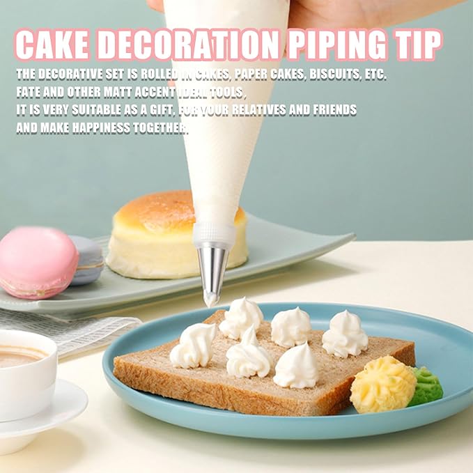 Piping Tips, 7 Pcs Stainless Steel Flower Icing Piping Nozzles Cake Decorating Tips Baking Tool for Cream Cupcake Cookie