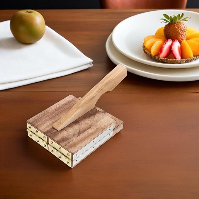 Alipis Wooden Dumpling Press Mould Manual Dough Presser Kitchen Dumpling Mold Tool with Stainless Steel Creation and Efficient Preparation at Homemade Gatherings - Image 6