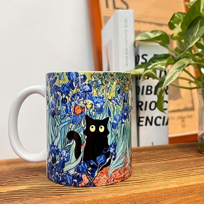 Famous Art Paintings Funny Cat Coffee Mug for Artist Cat Lovers, Famous Picture Classic Art Aesthetic Canvas Mug Gift for Women - Image 2