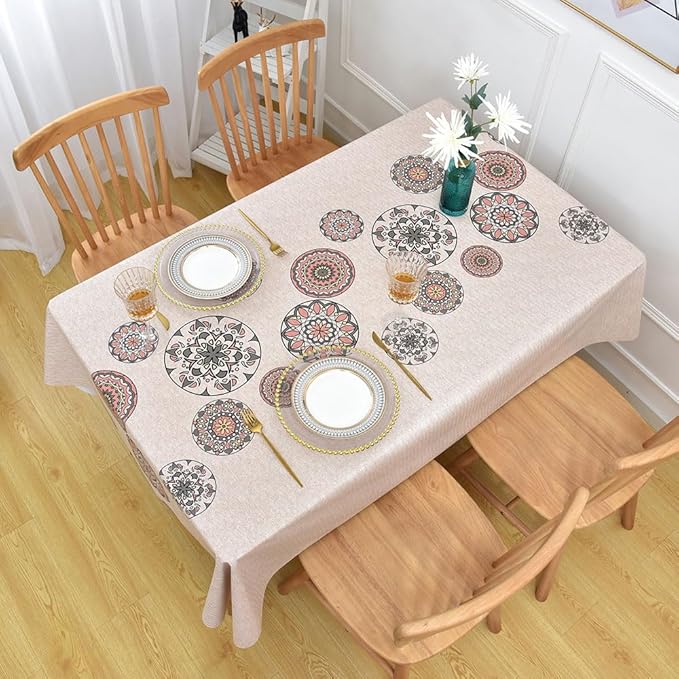 Wipeable Waterproof Tablecloth Vinyl Tablecloths for Rectangle Tables Heavy Duty PVC Tablecloth for Kitchen Dining Table(Flowers-2, 54'' x 84'') - Image 6