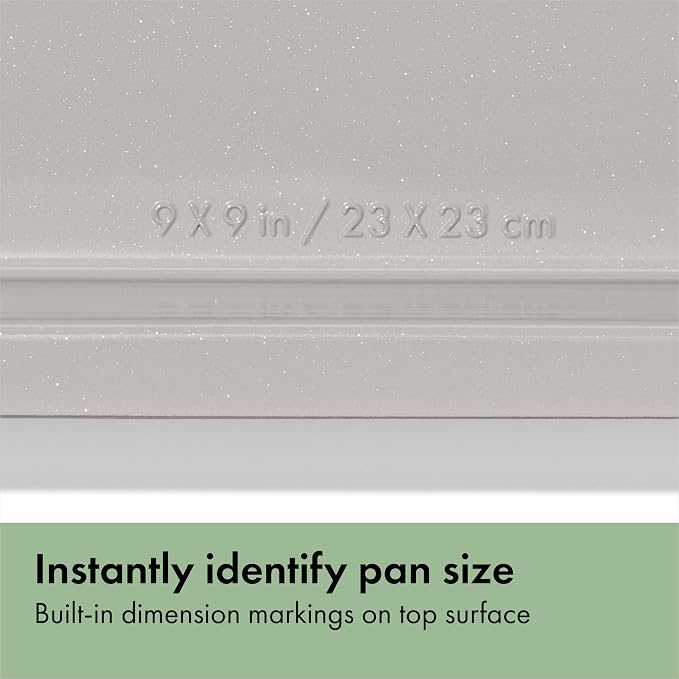 OXO Good Grips Non-Stick Pro Ceramic Coated Metal Bakeware Cake Pan — 9 in Square— Basil, Square Baking Pan for Cakes, Brownies and Cookies - Image 6