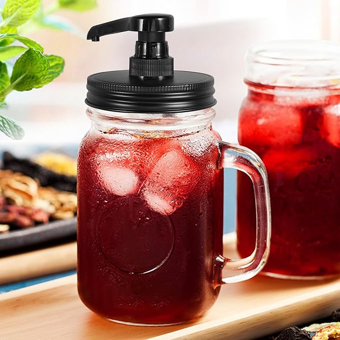 Reusable Mason Jar Syrup Pump Dispenser Replacement for Syrup Bottles Bottle Dispenser Pump for Honey Condiments and Kitchen Use Easy to Install and Lightweight