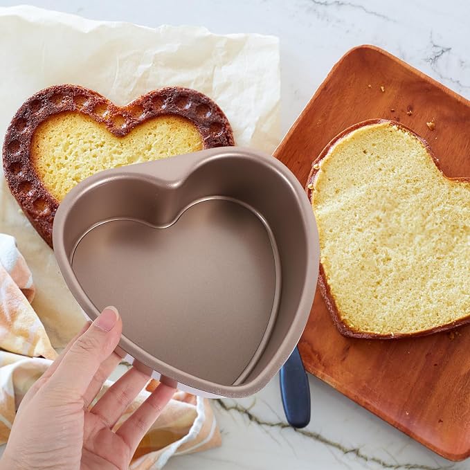 VOSAREA Heart Shaped Cake Pans with Removable Bottom Stainless Steel Heart Cake Mold Springforms Cheesecake Pan Diy Baking Mold Tool for Valentines Day Wedding (6 Inch) - Image 7