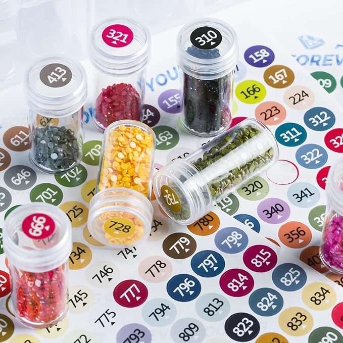 Diamond Painting Storage Containers - 2 Packs 60 Jars Bead Organizer With Labels for Art Accessories and Diamond Dots