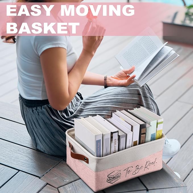Marsui Book Lover Gifts TBR Book Storage Basket to Be Read List Storage Bin Bookish Accessories Bookworm Gift for Club Members Student Teacher Reading Accessories - Image 6