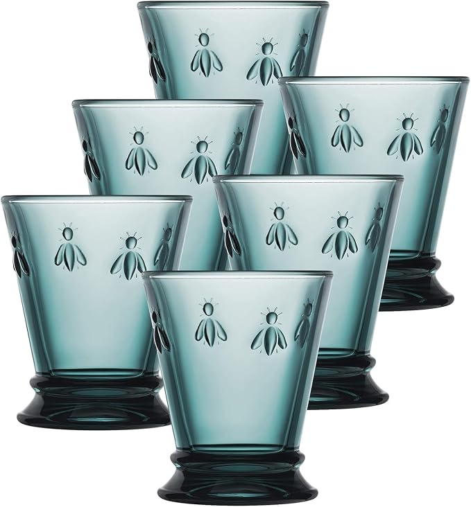 La Rochere Bee Blue Tumbler Set/6 - La Rochere Bee Glassware Sets by LaRoch%C3%A8re