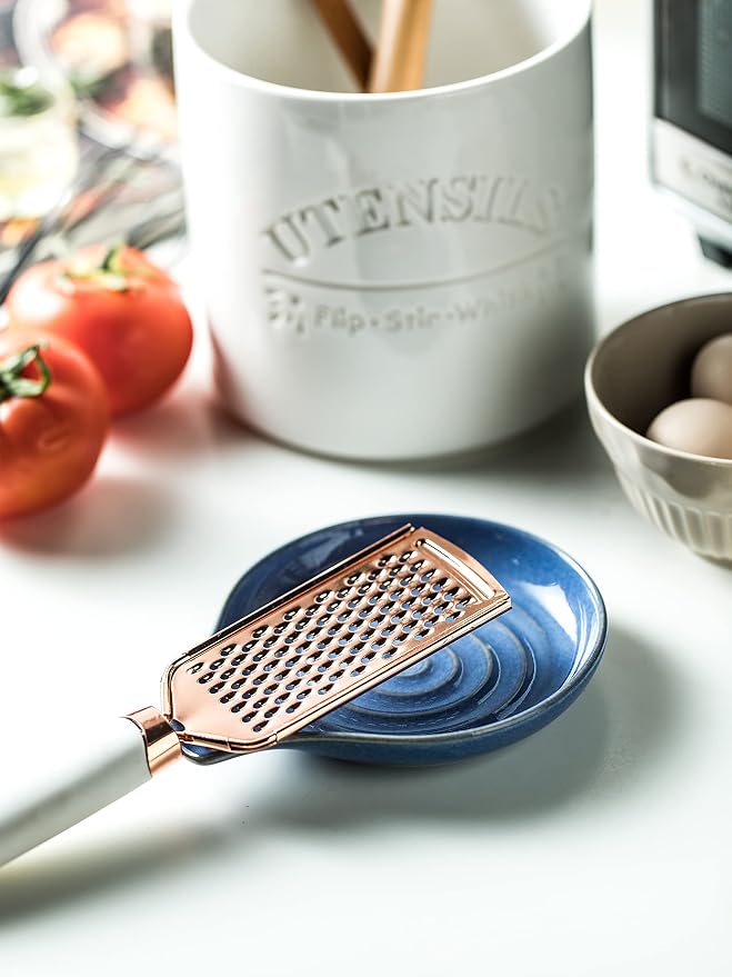 Spoon Rest, Large Ceramic Spoon Holder for Stove Top, Heat-Resistant Cooking Spoon Rest for Kitchen Counter Decor, 5 Inches, Blue - Image 8