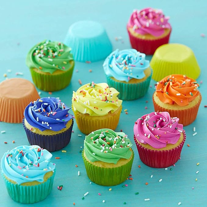 Colored Mini Paper Cupcake Liners Vibrant Muffin Baking Cups 400-Count - Image 3