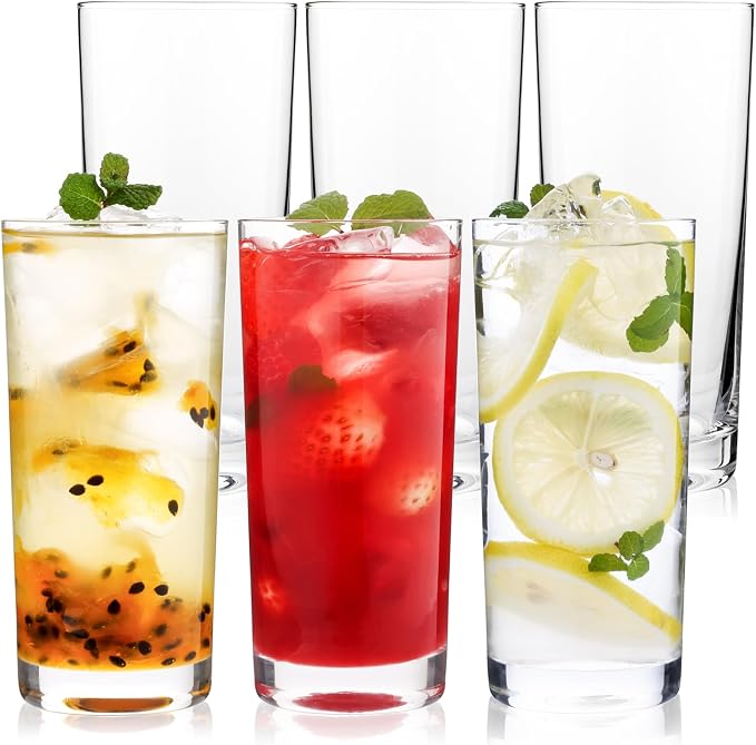 Highball Glasses Set of 12, 16oz Tall Drinking Glasses, Water Glass for Kitchen, Tom Collins Glasses, Mojito Glass Cups, Cocktail Glasses for Bar Glassware - Image 6