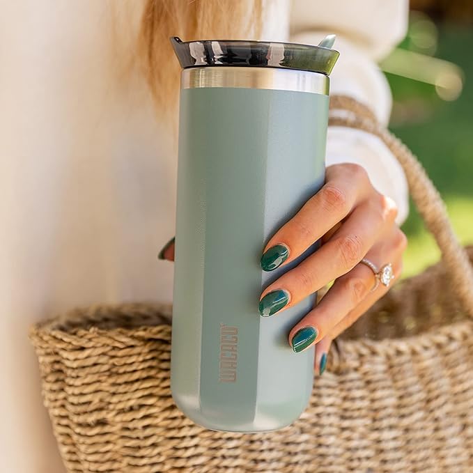 WACACO Octaroma Grande Vacuum Insulated Coffee Mug, 15 fl oz (435ml), Double-wall Stainless Steel Travel Tumbler With Drinking Lid, Cadet Blue - Image 4