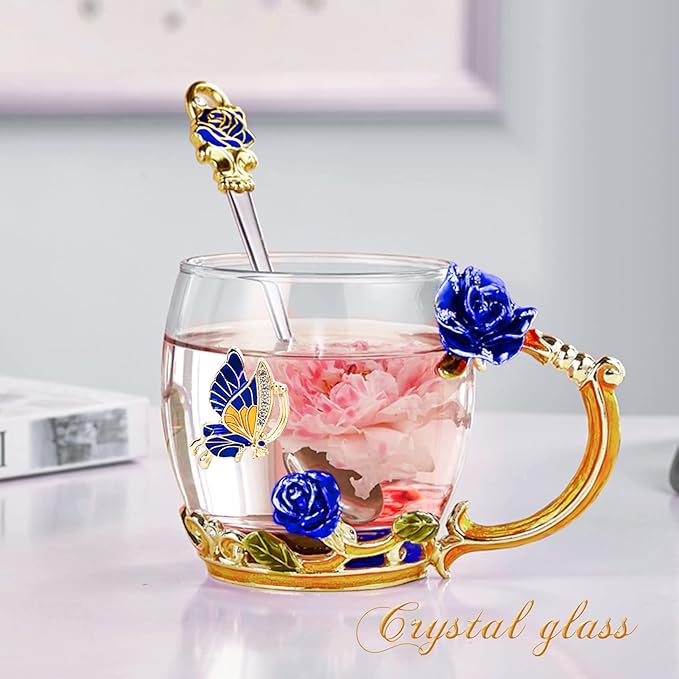 OEAGO Unique Gifts for Women Mom Coffee Mugs Gifts for Women Birthday Unique Blue Tea Cup Gifts for Women Who Have Everything Womens Gifts for Christmas - Image 4